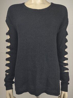 NWT Stitches & Stripes black round neck Slasher Sleeve sweater ladies Small